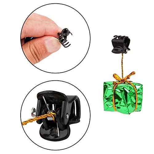 Konsait 20pcs Beard Ornaments Christmas Light Up Facial Hair Baubles Jingle Bells Beard Clips Beard Bulbs for Ugly Sweater Party Christmas Office Social Events New Year Festival Gift Christmas Decor