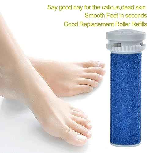 4 Pack Blue Replacement Roller Compatible with Scholl Express Pedi Foot Smoother-Extra Coarse