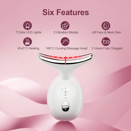 Facial & Neck Massager: Red Light Therapy for Women, Skin Lifting Beauty Device,7 in 1 LED Facial Sculptor Tool for Women's Daily Skincare