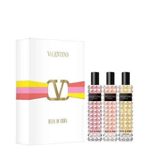 Valentino Donna Born in Roma Travel Spray Perfume 3PC Gift Set Born In Roma Eau De Parfum 0.5 Oz + Born In Roma Coral Fantasy EDP 0.5 Oz + Born In Roma Yellow Dream EDP 0.5 Oz