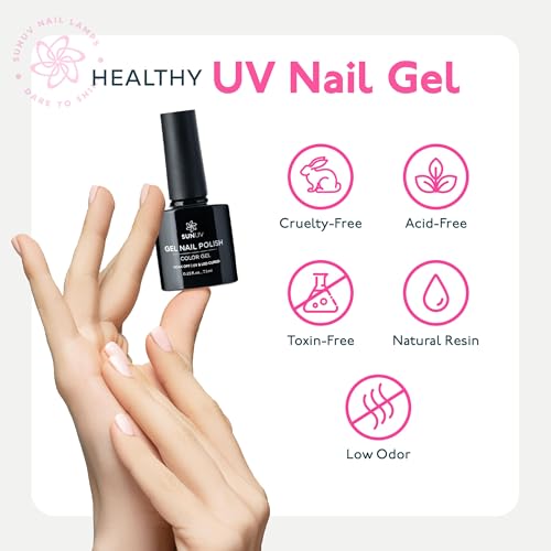 SUNUV Gel Nail Polish Kit with UV Light for Nails SUN2C 16 Colors Gel Polish Sets, Base and Top Coat with 8 PCS Manicure Tools Gift for Women
