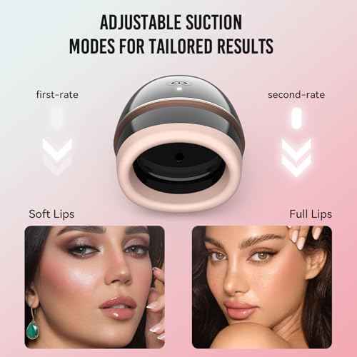 Lip Plumper Tool, Electric Lip Plumper Device for Fuller Volume - Instant Plumping, Natural Enhancement, Safe & Comfortable Suction Tool, Easy to Use, Long-Lasting Plump Effect for Women