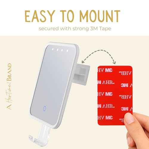 FogAway Luxury Shower Mirror, LED-Lit, Fog-Free with Waterproof Heating defogging Function, USB-C Rechargeable, Shatterproof White A Gift for Him and Her | Heated Mirror