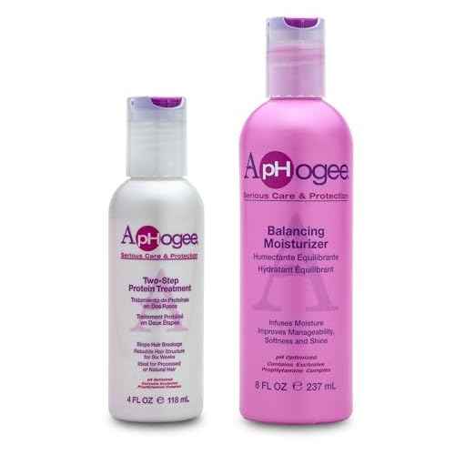 Aphogee Hair Care Double Bundle ? Two-Step Protein Treatment (4 fl oz) & Balancing Moisturizer (8 fl oz)