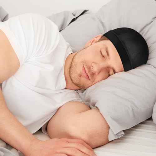 3Pcs Wave Cap Silky Elastic Band Caps Soft Breathable Hair Wrap Satin Sleeping Shower Caps Hair Bonnet for Sleep Unisex Beanie Caps Beanies Hats Shower for Men Women Athletes Hip-hop Lovers