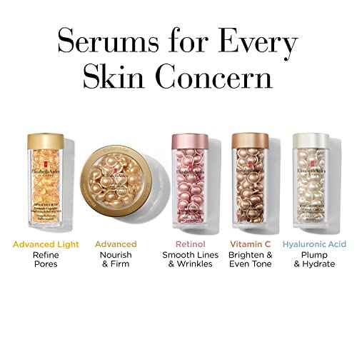 Elizabeth Arden Advanced Lightweight Ceramide Serum Capsules, Skin Strengthening and Refining Face Serum Capsules, Enhances Skin Hydration and Radiance for a Youthful Look, Fragrance Free, 60 Count