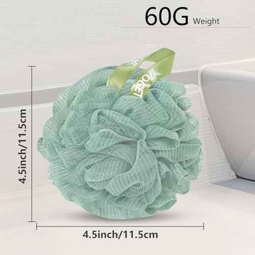 Yoget 4 Pack Shower Loofah Sponge, 60G Bath Sponge,Exfoliate, Cleanse, Soothe Skin