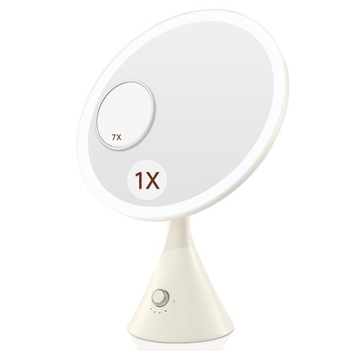 METUEGO Lighted Makeup Mirror with Magnification Electric Plug in, 7X Magnifying Lighted Vanity Makeup Mirror with Led Lights