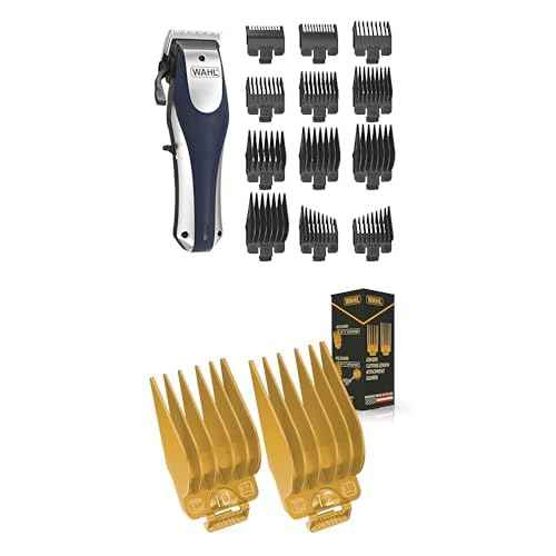 Wahl Lithium Ion Pro Rechargeable Cord/Cordless Hair Clippers with Genuine Long Hair Styles and Fades Guide Combs - Powerful, Premium at Home Long Hair Cutting kit