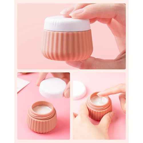 Travel Containers for Toiletries 4 Pack, TSA Approved Travel Size Toiletries, Portable Size Containers, With Clear Bag Leak Proof Silicone Jars, Essentials Creams Jars Carrying Small Items