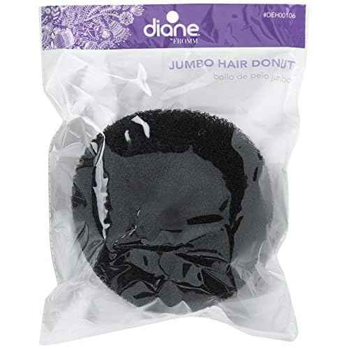Diane Jumbo Hair Donut, Black, 5.5"