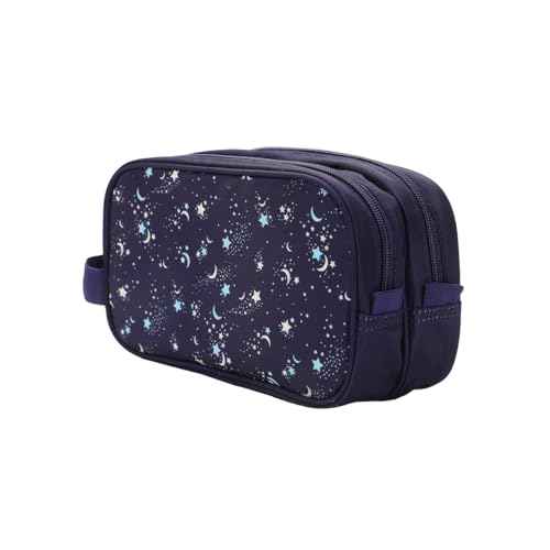 Bioworld Night Sky Dual Compartment Navy Toiletry Cosmetic Kit