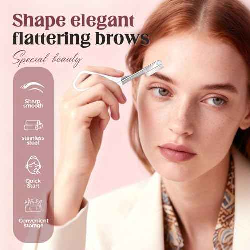 Eyebrow Trimmer Scissor, 2025 Upgrade Precision Eyebrow Grooming Kit, Portable Razor for Home Use, Removal Scissor Shaping Tool for Women (Yellow 1PCS)