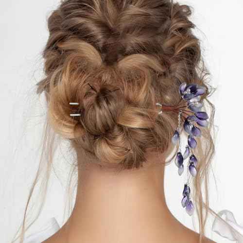 Chinese Hair Stick for Buns Flower Metal Hair Chopsticks for Women and Girls Chinese Hanfu Costume Retro Fancy Headpieces Accessories