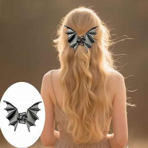 3 Pieces Large Metal Spider Net Bat Hand Hair Claw Clips for Women and Girls Thick Long Hair, Nonslip Skeleton Spooky Barrette Headband Hair Styling Accessories for Halloween Christmas Gifts