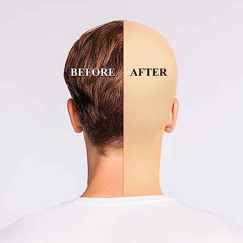 Bald Cap Halloween, 2Pcs Nylon Wig Caps 2Pcs Latex Makeup Bald Cap for Adults Women Men Costume Accessory for Theme Halloween Party Cosplay