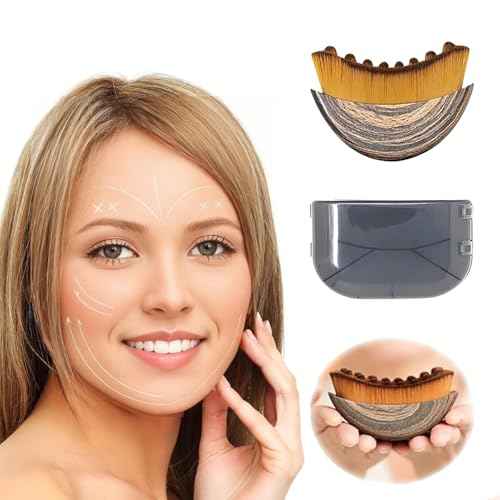 ANGEO Lymphatic Contour Face Brush ? Soft Bristle Lymphatic Drainage Massager, Facial Sculpting Tool for Chin & Jawline, Gentle Lymphatic Face Brush for Daily Skincare & Spa Treatments