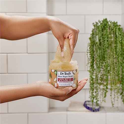 Dr Teal's Shea Sugar Body Scrub, Shea Butter with Almond Oil & Essential Oils, 19 oz (Pack of 3)
