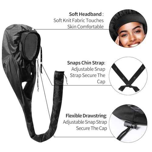 Hooded Hair Dryer Bonnet,Upgraded Dual-Tubes Even Heat Blow&Speed up Thick or Curly Hair Drying, Deep Conditioning at Home,Portable&Universal Diffuser Attachment Cap(Size L)