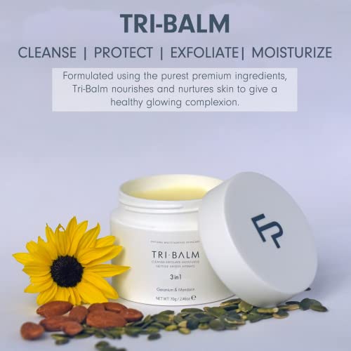 FORMULAE PRESCOTT | Tri-Balm 3 in 1 Facial Balm 70g Jar | Facial Cleanser, Facial Exfoliant, & Facial Moisturizer Jar| All Natural Skin Care (2.46 Oz)