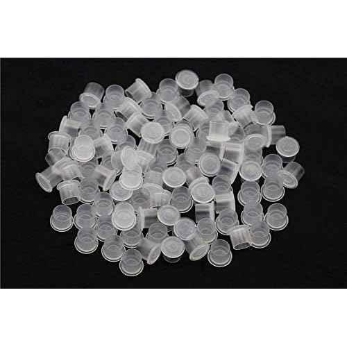 1000pcs Tattoo Ink Caps Professional Tattoo Ink Cups With Base, Caps Plastic Transparent Pigment Cups Caps Tattoo Supplies (11 * 10mm)
