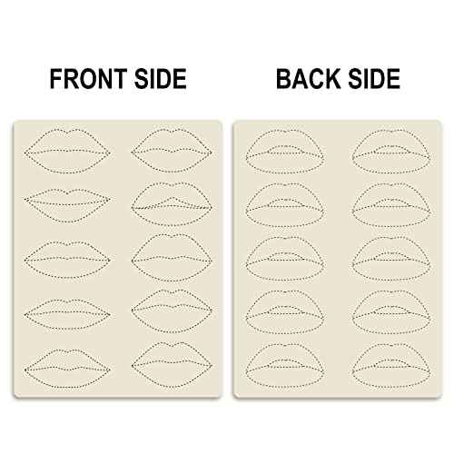 5pcs Lip Microblading Practice Skin for Tattoo Machine Double Sides Silicone Sheets to Practice Lip Permanent Makeup (5pcs)