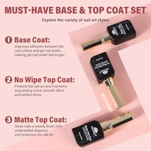 EBANKU 36Colors 0.5Oz Gel Nail Polish Set Same Color Same Bottle Soak Off Gel Polish Kit with 3PCS Base Top Matte Coat Nail Art Manicure Salon DIY at Home for Women