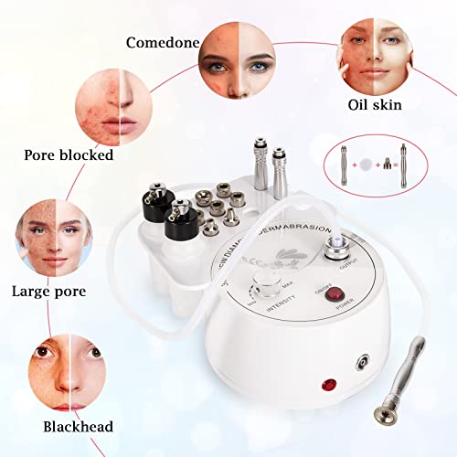 3 in 1 Diamond Microdermabrasion Machine, Professional Microdermabrasion Device with Vacuum Spray, Beauty Facial Skin Care Dermabrasion Equipment for Salon Personal Home Use
