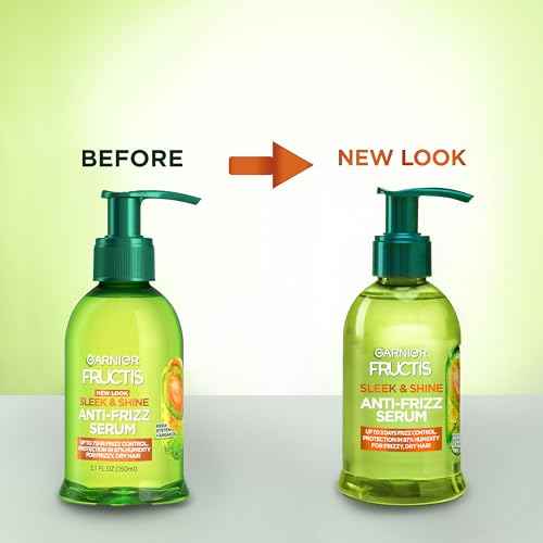 Garnier Fructis Sleek & Shine Anti-Frizz Serum for Frizzy, Dry Hair, Argan Oil, 5.1 Fl Oz, 1 Count (Packaging May Vary)