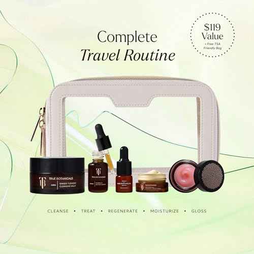 True Botanicals Tried & True Wellness Essentials Bundle | Ginger Turmeric Cleansing Balm | Chebula Active Serum | Pure Radiance Oil | Phyto-Retinol Advanced Clinical Cream | Glossy Lip Balm