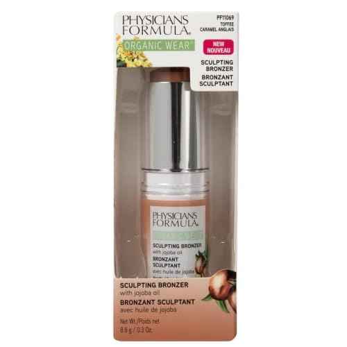 Physicians Formula Organic Wear All Natural Sculpting Face Bronzer Makeup Stick Toffee, Dermatologist Approved
