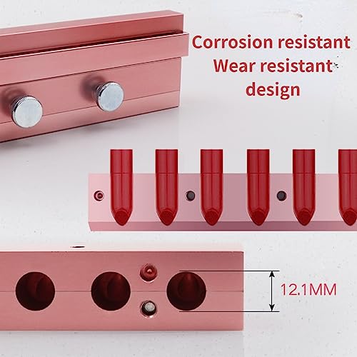 DIY Lipstick Mold With Stripper, 2/4/6 Cavities 12.1 Aluminum Alloy Rose Gold Dual Uses Lip Balm Maker Tool (6 Holes)