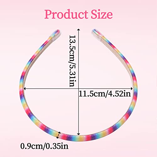 Fishdown Glitter Sequin Non-Slip Headbands: Sparkly Thin Skinny Hairbands for Girls, Toddlers, and Women