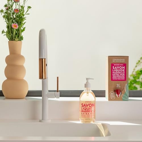 Compagnie de Provence Savon de Marseille Extra Pure Liquid Soap, Wild Rose, 101.4 Fl Oz Eco Refill