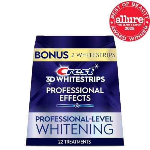 Crest 3D Whitestrips Professional Effects ? Teeth Whitening Kit, 22 Treatments (20 + 2 Bonus), Each with 1 Upper/1Lower, 44 Strips ? Crest 3DWhite Teeth Whitening Strips