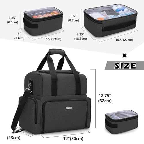 BAFASO Large Tattoo Case with 3 Inner Removable Pouches, Tattoo Travel Case for Large Tattoo Stencil Printer and Tattoo Supplies (Patented), Black
