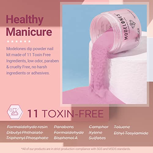 Modelones Dip Powder Nail Kit-12 Colors Morandi Series French Style Quick Drying Dipping Powder Kit Starter with Activator and Base Top Coat, Essential Manicure Nail Dipping System for Salon DIY at Home