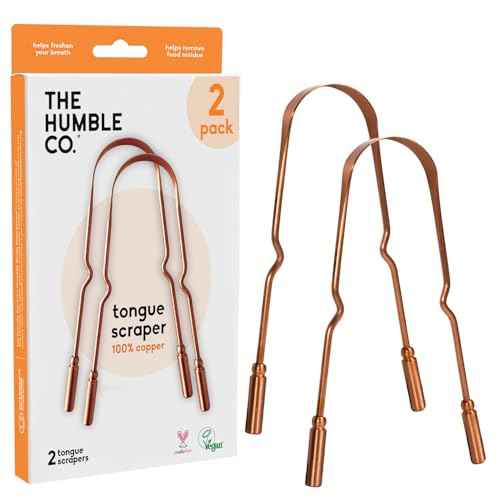 The Humble Co. Copper Tongue Scraper ? 100% Copper Tongue Cleaner, For Superior Oral Care, Dental Hygiene and Tongue Cleaning, Helps Eliminate Bad Breath, BPA Free (2pk)