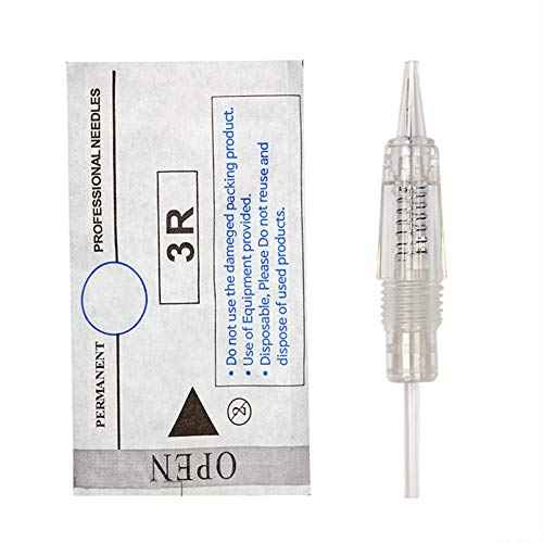 10PCS 1RL Permanent Makeup Clear Tattoo Needle Cartridges for Eyebrow Tattoo Machine (1R)