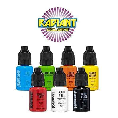 Grinder Tattoo Kit by Pirate Face Tattoo / 4 Tattoo Machine Guns - Power Supply / 7 Ink by Radiant Colors - Made in The USA/LCD Power Supply / 50 Needles/Plus Accessories