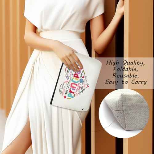 Principal Gifts Teacher Appreciation Gifts Makeup Bag Cosmetic Bag Inspirational Graduation Thank You Gifts for Women Her Physical Therapist Dance Teacher Colleagues Christmas Birthday Gifts