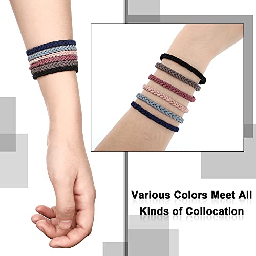 Xinnun 48 Pcs Braided Hair Ties Elastic Ponytail Holders Accessories Hair Ties Soft Rubber Bands for Women and Girls Christmas Gift, Bright Colors