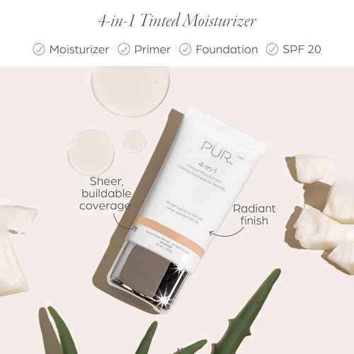 P?R Beauty 4-in-1 Tinted Moisturizer With SPF 20 - Hydrating Face Moisturizer, Primer, & Foundation With Shea Butter, Aloe Vera & Vitamin B3 - Vegan Friendly - Free of Paraben, Gluten & BPA