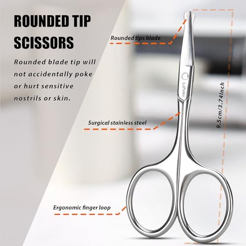 LePinko Nose Hair Trimmer For Men, Nasal Hair Tweezers For Women, Small Scissors For Hair Grooming
