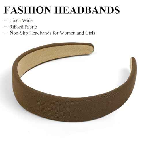Huachi Headbands for Women Non Slip Trendy Headbands for Women¡¯s Hair 1 inch Wide Cute Headband for Girls, Fall Head Bands Elastic Hair Bands for Womens Fashion Accessories for Women 4PCS