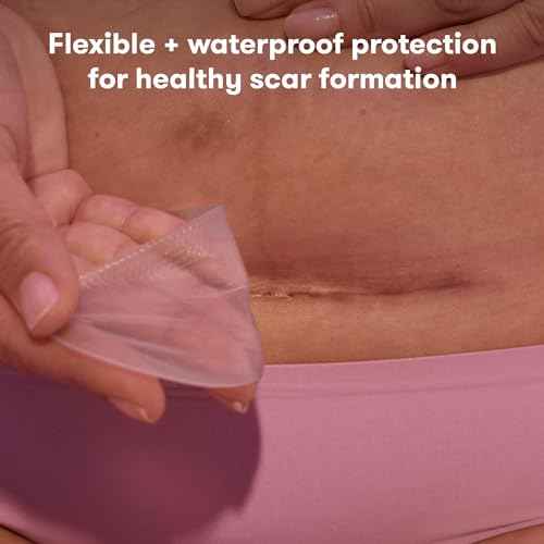 Frida Mom C-Section Silicone Strips, C-Section Recovery Must Have Scar Patches, Reusable Medical Grade Treatment for Keloid Scars, Includes Case & Pouch