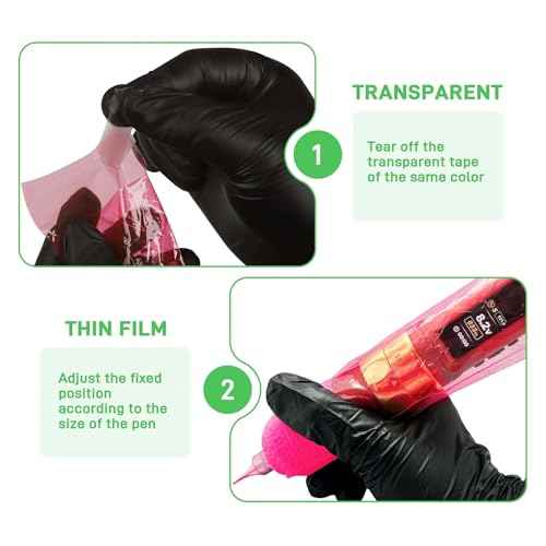 Large Size Tattoo Machine Covers, 200Pcs Sealable Tattoo Pen Sleeves Machine Bags 2.5" x 7.1" Pen Covers, Disposable Cartridge Tattoo Machine Bags XL,4 Colors (PINK)