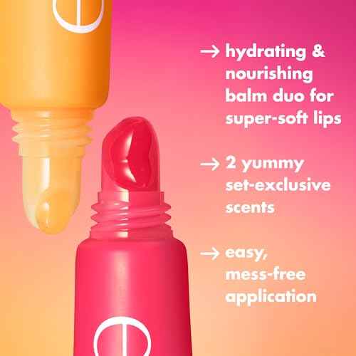 e.l.f. Squeeze Me More Lip Balm Duo, Moisturizing Balm For A Sheer Tint Of Color, Made With Hyaluronic Acid, Vegan & Cruelty-Free, Mango & Watermelon