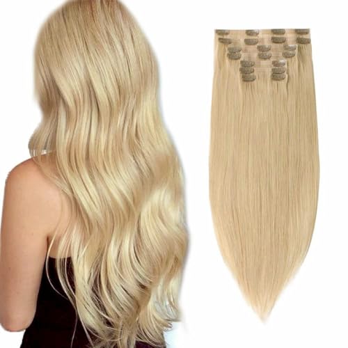 Sixstarhair Honey Blonde Clip In Hair Extensions Human Hair 120g Blonde Clip Hair Extensions with Clips 8 Pieces Pack 16inches