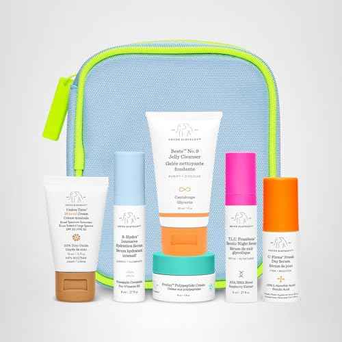 Drunk Elephant The Littles 7.0 Kit - 6 Travel-Friendly A.M. and P.M. Essentials - Clean Clinical Skincare - Cruelty-Free - Dermatologist-Tested - Free of Essential Oils, Silicones, and Fragrance